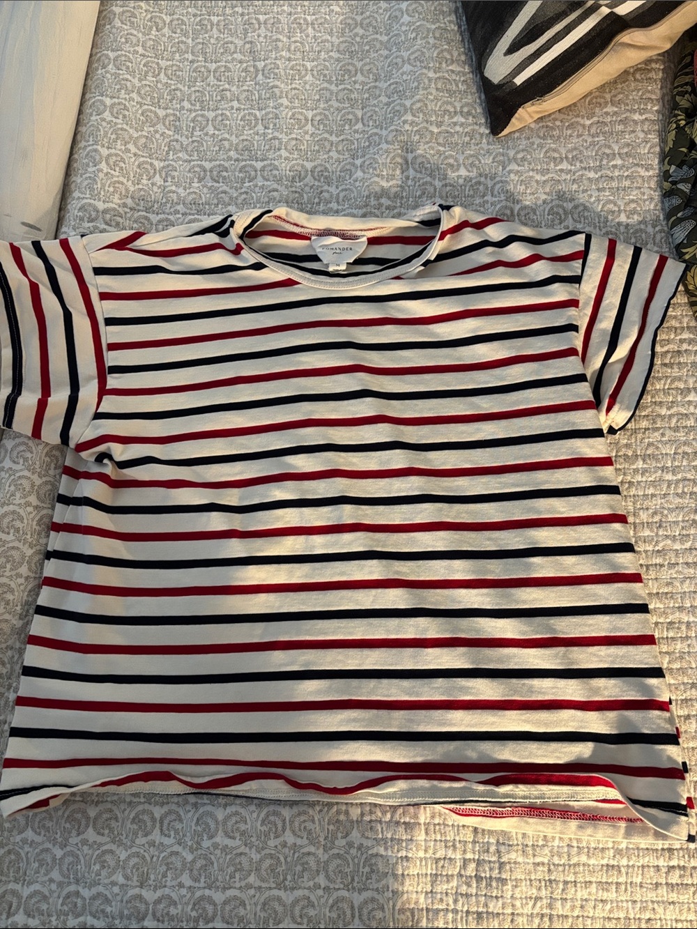 Tuckernuck Pomander Place Red, Blue & Cream Striped Short Sleeve Tee